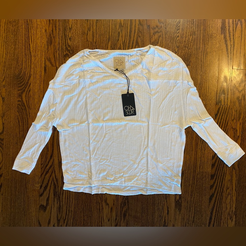 NWT Chaser White Waffleknit Shirt Size Medium